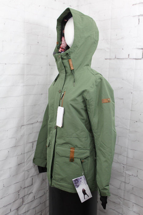 Roxy Andie Parka Snowboard Jacket, Womens' Small, Bronze Green