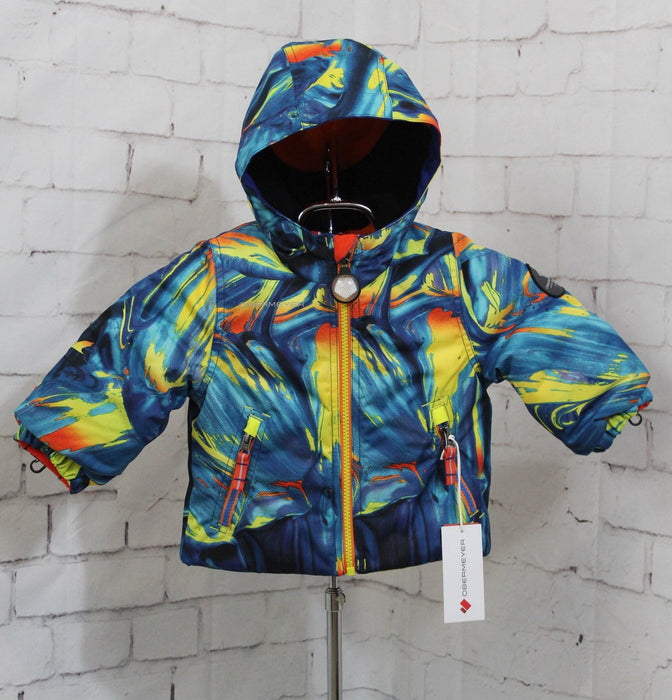 Obermeyer Kid's Ashor Insulated Snow Jacket, Toddler Size 1, Sun Rays Print New