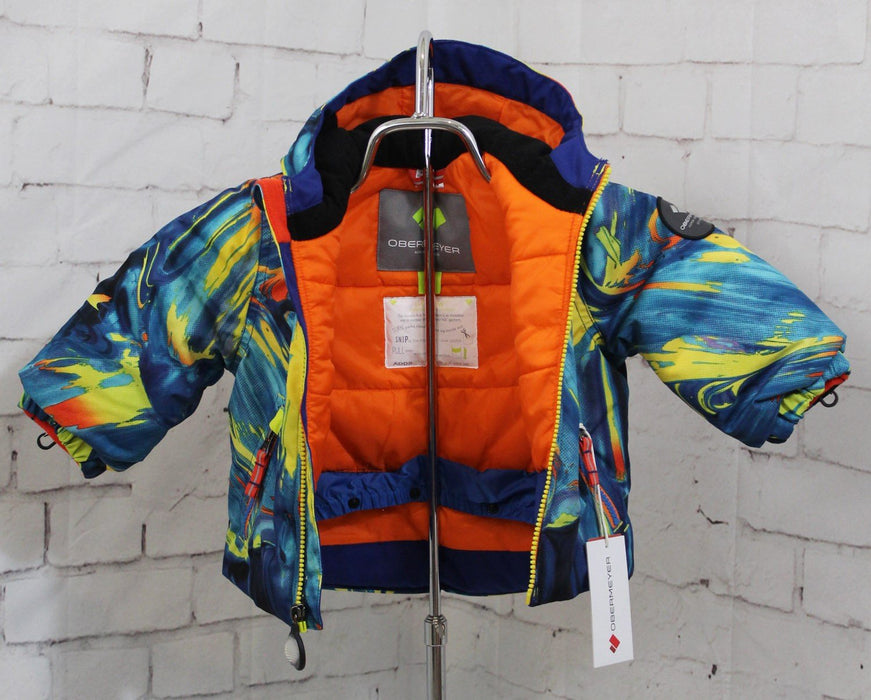 Obermeyer Kid's Ashor Insulated Snow Jacket, Toddler Size 1, Sun Rays Print New