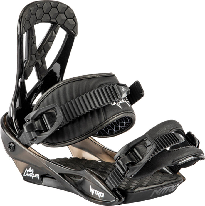 Nitro Mini Charger Youth Snowboard Bindings Small (US 3 - 6.5) Black New