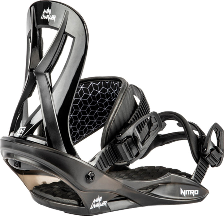 Nitro Mini Charger Youth Snowboard Bindings Small/Medium (US 3 - 6.5) Black