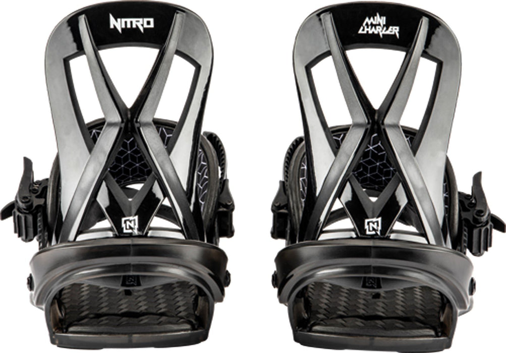 Nitro Mini Charger Youth Snowboard Bindings Small (US 3 - 6.5) Black New