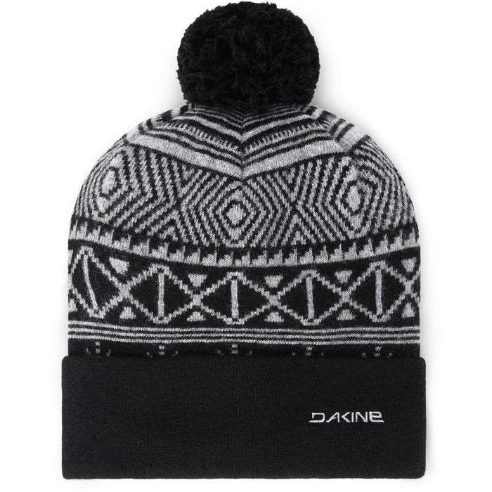 Dakine Blake Merino Wool Blend Jacquard Knit Fleece Lined Pom Cuff Beanie Black