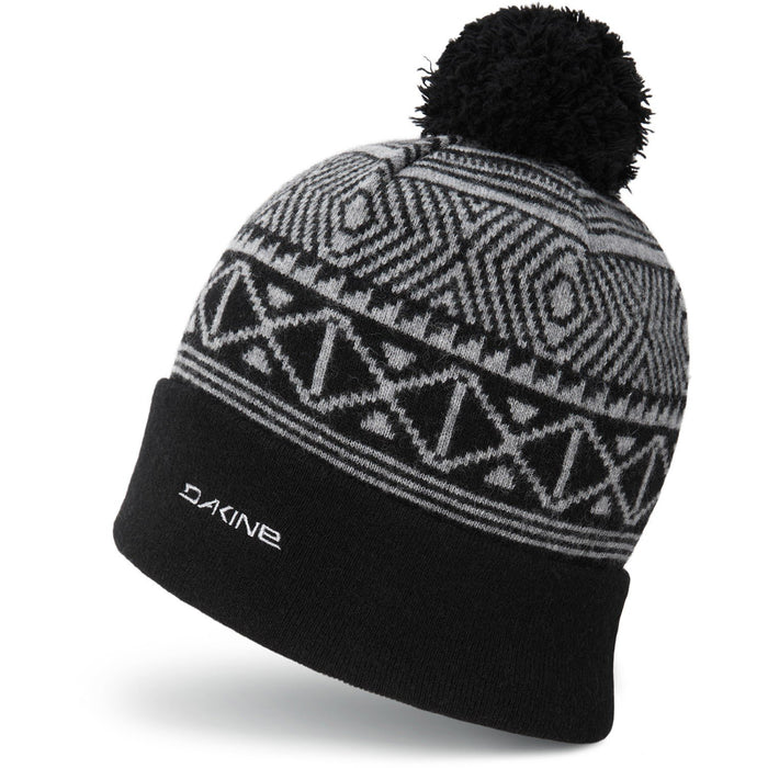 Dakine Blake Merino Wool Blend Jacquard Knit Fleece Lined Pom Cuff Beanie Black