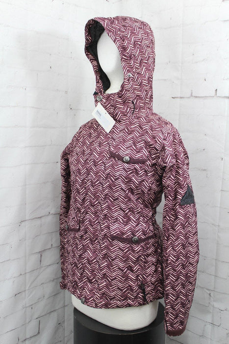 Bonfire Madison Insulated Snowboard Jacket Womens Medium, Chevron Brick / Purple