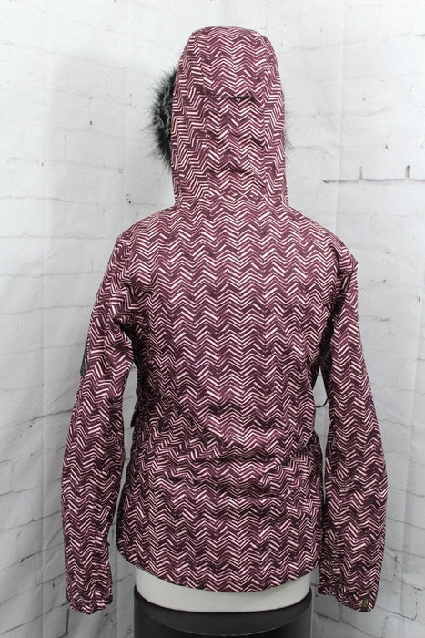 Bonfire Madison Insulated Snowboard Jacket Womens Medium, Chevron Brick / Purple