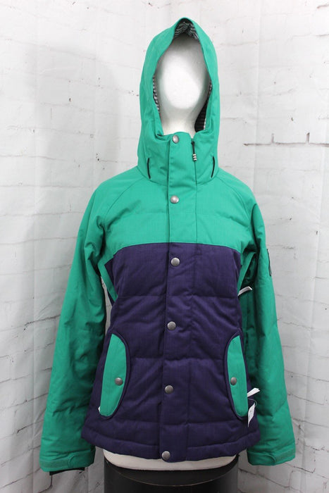 Bonfire Astro Insulated Snowboard Jacket, Womens Medium, Plum Purple / Green New