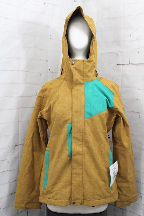 Bonfire Fern Snowboard Jacket, Women's Medium, Camel Brown / Green New