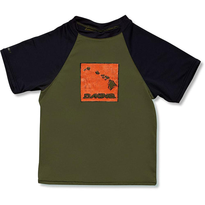 Dakine H2O S/S Loose Fit Rashguard Swim T-Shirt Youth Boys Size 6 Army Green New