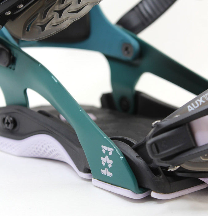 Rome Brass Snowboard Bindings, Small (Womens US 6.5 - 8.5), Teal 2024 - Demo