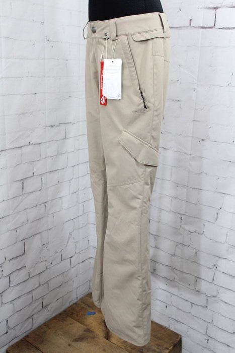 Volcom Bridger Insulated Snow Pants, Women's Extra Small/XS, Sand / Beige New