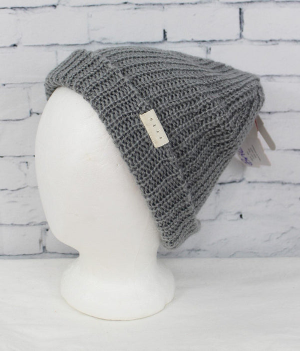 NEFF Women's Brie Textured Acrylic Knit Beanie Gray, One Size Fits Most New
