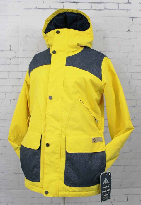 Burton Brighton Snowboard Jacket Womens Large Hellow/Denim New