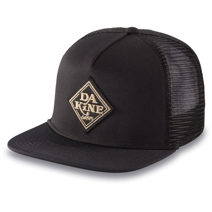 Dakine Classic Diamond Trucker Snapback Cap Flat Brim Hat Black New
