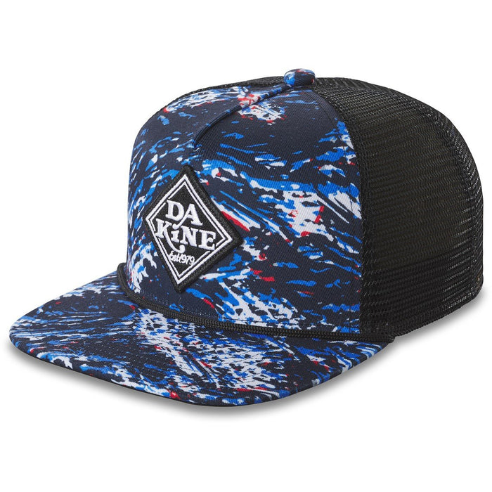 Dakine Classic Diamond Trucker Eco Snapback Cap Dark Tide Print Flat Brim Hat