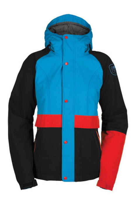 Bonfire Charlie Snowboard Jacket, Women's Medium, Pool Blue/Poppy Red/Black New