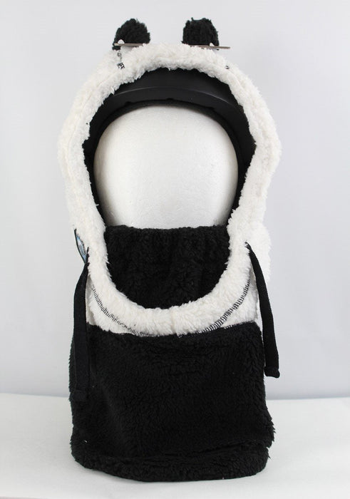 Coal The Ridge Kids Sherpa Fleece Hood Over Helmet Balaclava Black White Panda