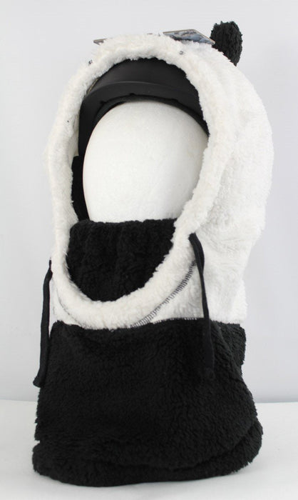 Coal The Ridge Kids Sherpa Fleece Hood Over Helmet Balaclava Black White Panda