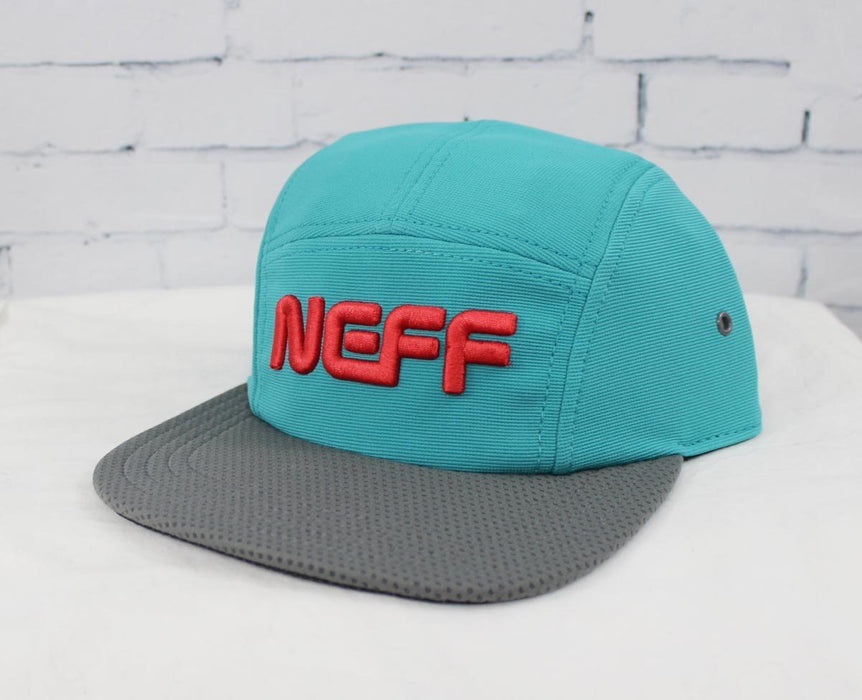 Neff Contact Camper Adjustable Strap Flat Brim Hat Teal Dark Grey