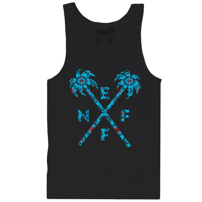 Neff Junior Crossed Palms Tank Sleeveless T- Shirt Girls Youth Large Black