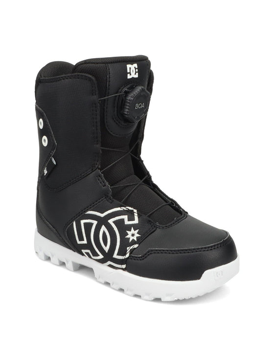 DC Youth Scout Boa Snowboard Boots, Kids Size 2, Black / White New 2026
