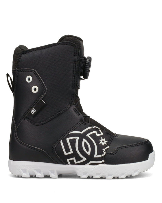 DC Youth Scout Boa Snowboard Boots, Kids Size 2, Black / White New 2026