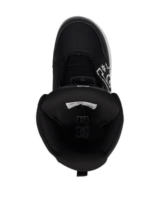 DC Youth Scout Boa Snowboard Boots, Kids Size 3, Black / White New 2026