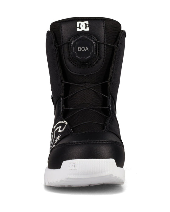 DC Youth Scout Boa Snowboard Boots, Kids Size 6, Black / White New 2026