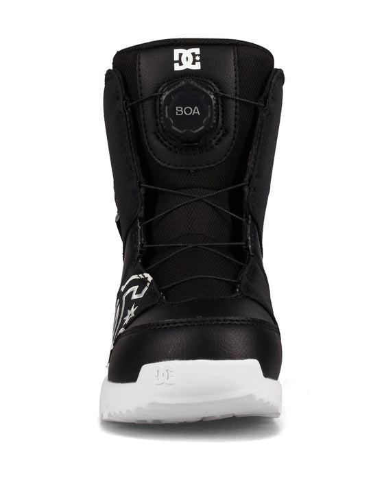 DC Youth Scout Boa Snowboard Boots, Kids Size 3, Black / White New 2026