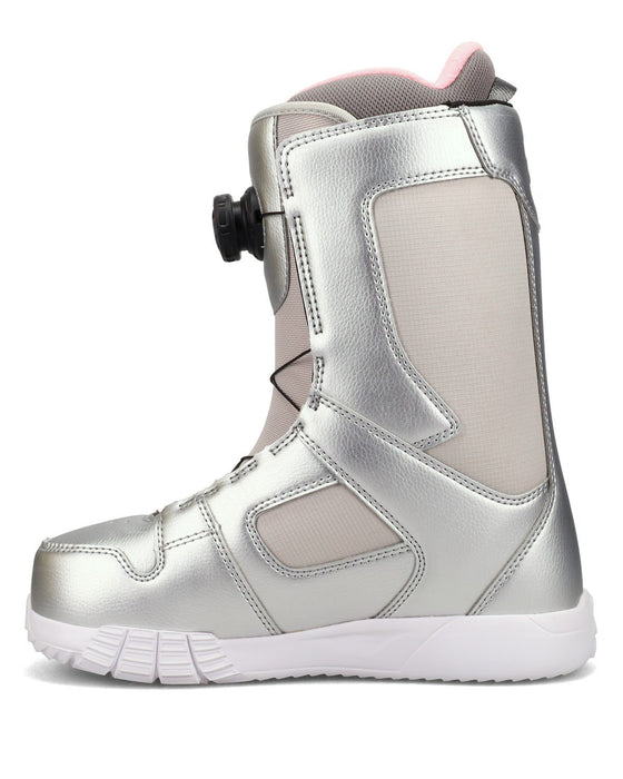 DC Phase Boa Snowboard Boots, US Women's Size 8.5, Silver Grey New 2026