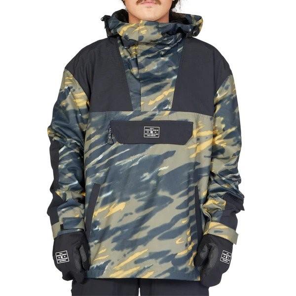 DC DC-43 Anorak Snowboard Jacket, Mens Medium, Angled Tie Dye Ivy Green