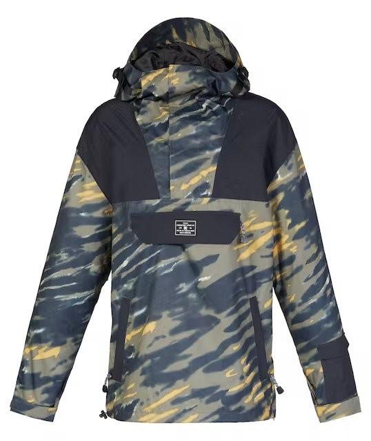 DC DC-43 Anorak Snowboard Jacket, Mens Medium, Angled Tie Dye Ivy Green