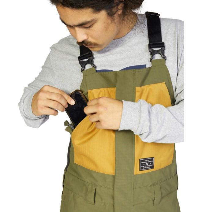 DC Shadow 15K Shell Snowboard Bib Pants Men's Medium Ivy Green New