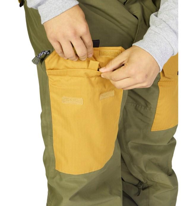 DC Shadow 15K Shell Snowboard Bib Pants Men's Medium Ivy Green New
