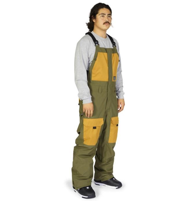 DC Shadow 15K Shell Snowboard Bib Pants Men's Medium Ivy Green New