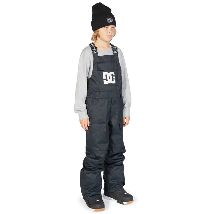 DC Roadblock Bib Snowboard Pants, Youth Boy's 12 / M Black New
