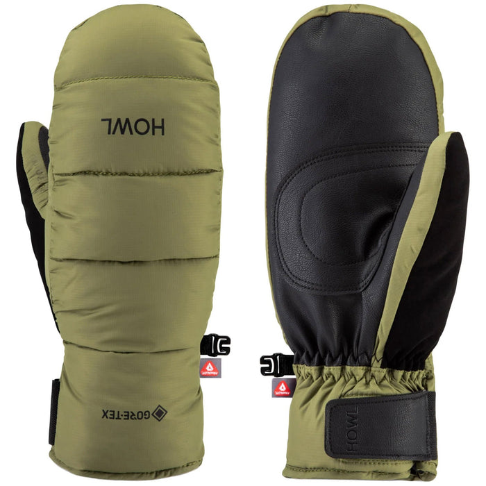 Howl Down Gore-Tex Heavyweight Snowboard Mitts, Unisex Large, Olive Green New