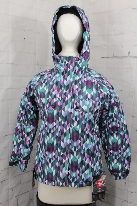 686 Dream Insulated Snow Jacket Girls Youth Extra Large/XL Teal Kaleidoscope