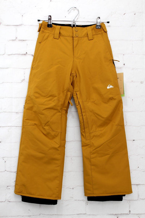 Quiksilver Estate Youth Snow Pants, Boys/Kids Medium 12Y, Buckthorn Brown New