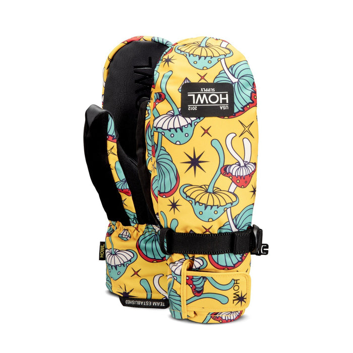 Howl Fairbanks Midweight Snowboard Mitts, Unisex Medium, Mushroom Sunshine New