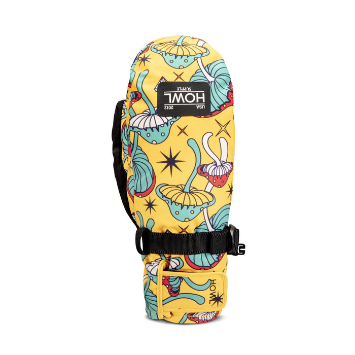 Howl Fairbanks Midweight Snowboard Mitts, Unisex Medium, Mushroom Sunshine New