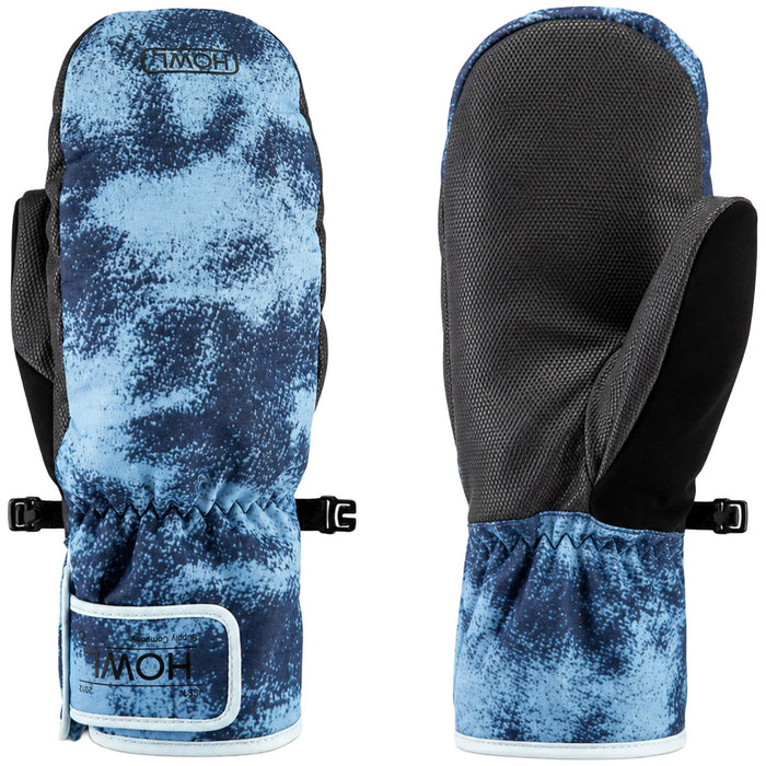 Howl Flyweight Snowboard Mitts, Unisex Large, Blue Dye Print New
