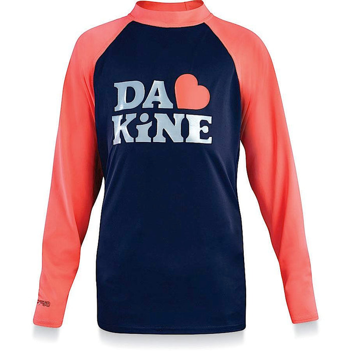 Dakine Girl's Youth Classic L/S Rashguard T Shirt Size 6 Navy New