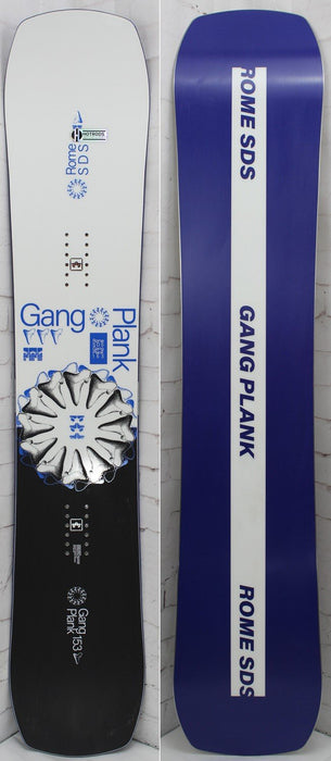 Rome Gang Plank Men's Snowboard Size 153 cm True Twin, White Base 2024 -Demo