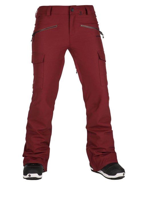 Volcom Mira Shell Snowboard Pants Womens Extra Small XS Burnt Red