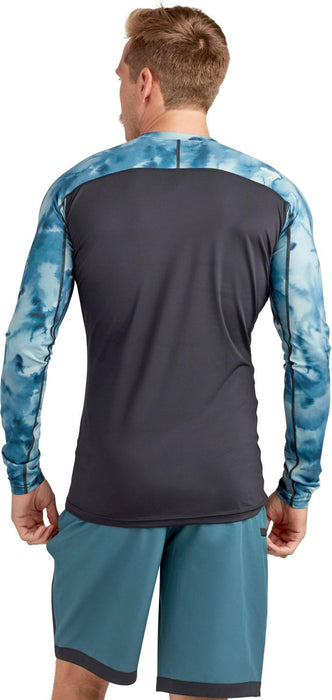 Dakine Men's HD Snug Fit Long Sleeve Rash Guard Crew Shirt Large Indigogo Print