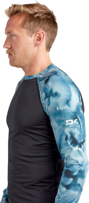 Dakine Men's HD Snug Fit Long Sleeve Rash Guard Crew Shirt Large Indigogo Print