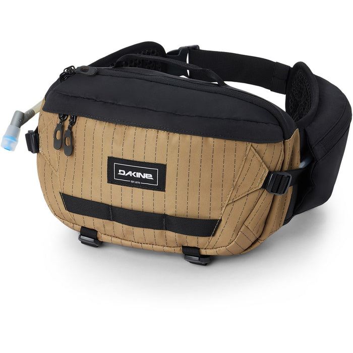 Dakine Hot Laps Hip Pack 5L Bike Lumbar Pack, 2L Hydration, Coyote Morse Code