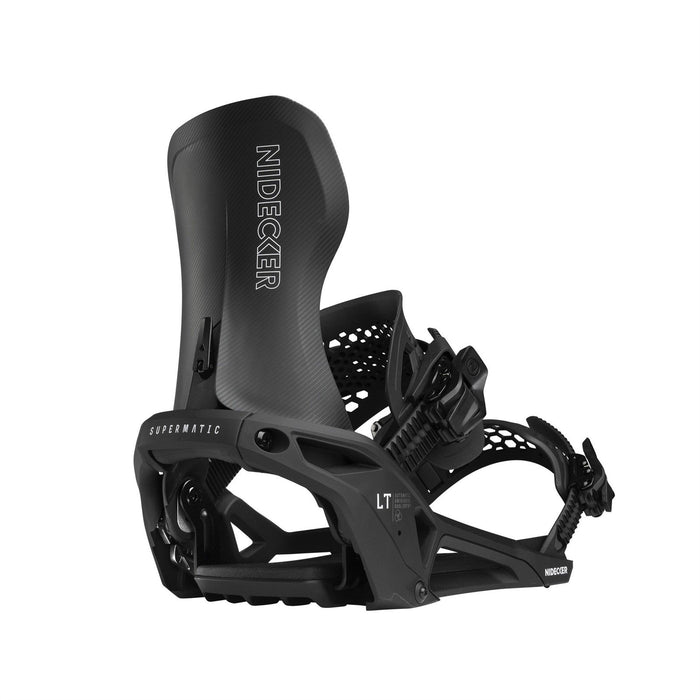 Nidecker LT Supermatic Snowboard Bindings Large (Mens 8.5-10.5. Wmn 9.5+) Black
