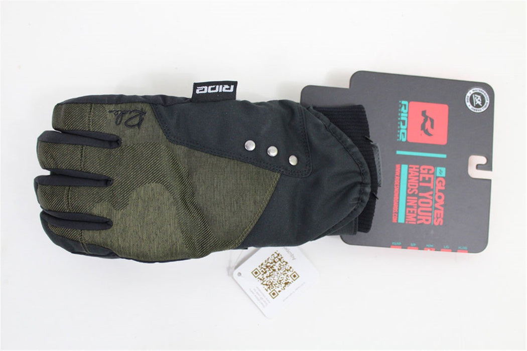 Ride Jules Snowboard Gloves, Women's Medium, Dark Olive Green Denim Camo New